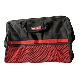 Craftsman 18” Tool Bag Red Black Wide Mouth 6 Pocket Heavy Duty Toolbox NWOT
